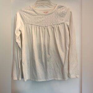 Girls Long sleeve eyelet tee
